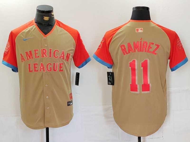 Mens Cleveland Guardians #11 Jose Ramirez Cream 2024 All Star Limited Stitched Jersey